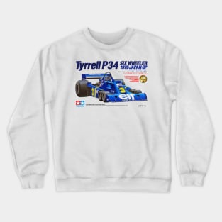 TYRRELL SIX-WHEELER RACING CAR - box art Crewneck Sweatshirt